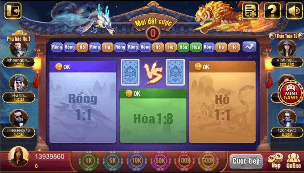 game bài long hổ