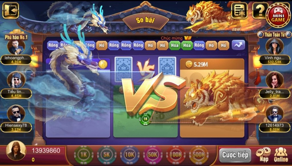 cách chơi game bài long hổ